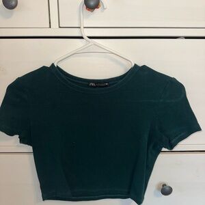 Green cropped Zara tshirt